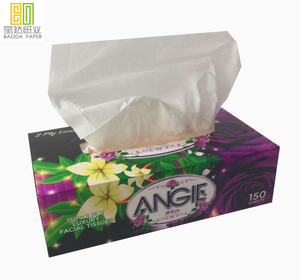 Pulpa de madera facial cómoda suave envuelta de la caja de papel seda 100% papel de bolsillo de 2 CAPAS