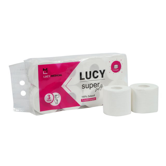 Suavidad de color blanco buena calidad papel higiénico de 3 capas para el baño